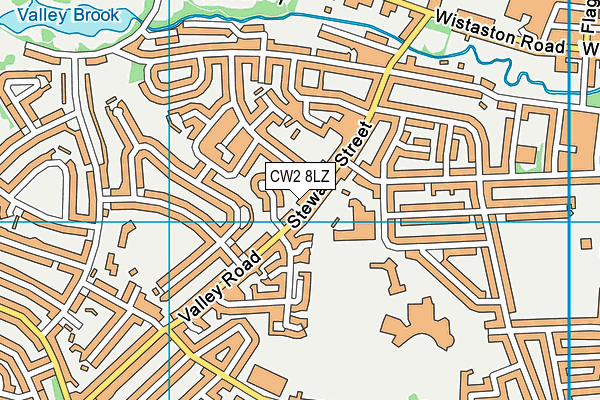 CW2 8LZ map - OS VectorMap District (Ordnance Survey)