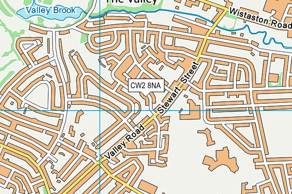 CW2 8NA map - OS VectorMap District (Ordnance Survey)