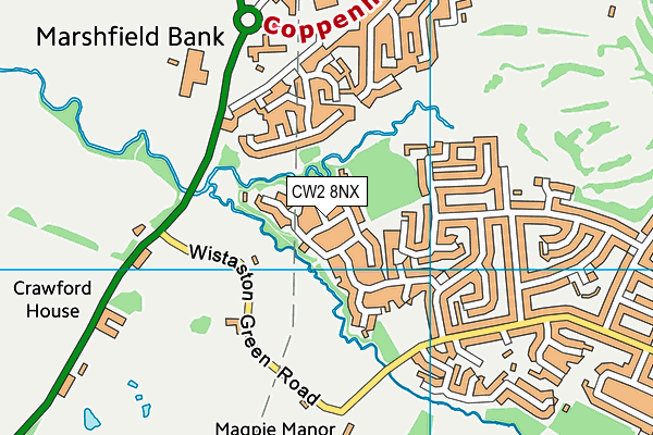 CW2 8NX map - OS VectorMap District (Ordnance Survey)