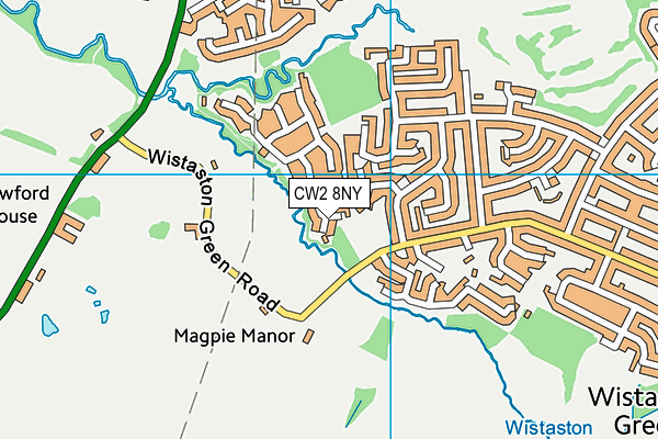 CW2 8NY map - OS VectorMap District (Ordnance Survey)