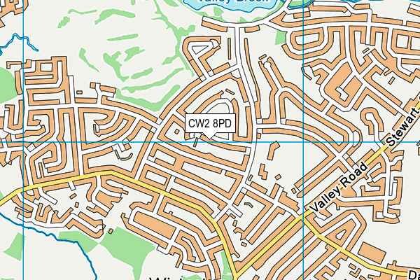 CW2 8PD map - OS VectorMap District (Ordnance Survey)