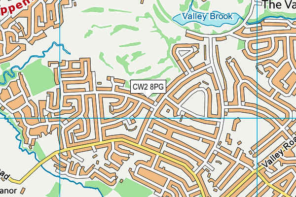 CW2 8PG map - OS VectorMap District (Ordnance Survey)