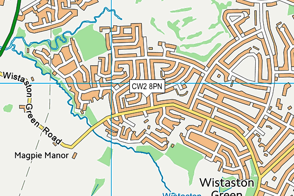 CW2 8PN map - OS VectorMap District (Ordnance Survey)