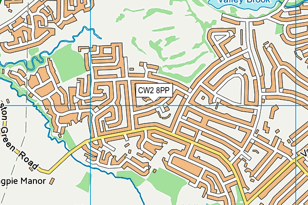 CW2 8PP map - OS VectorMap District (Ordnance Survey)