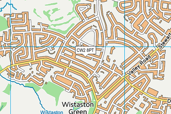 CW2 8PT map - OS VectorMap District (Ordnance Survey)