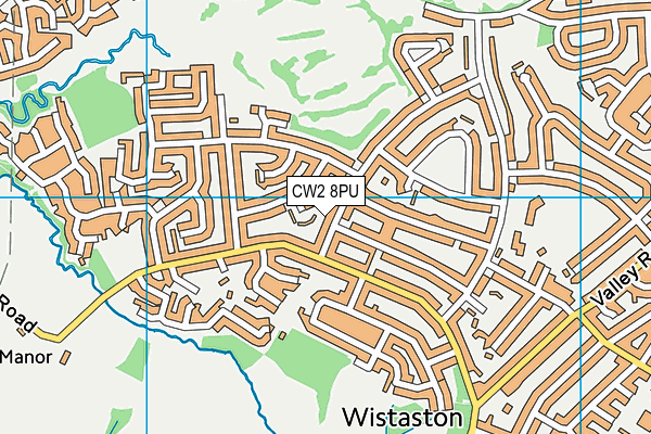 CW2 8PU map - OS VectorMap District (Ordnance Survey)
