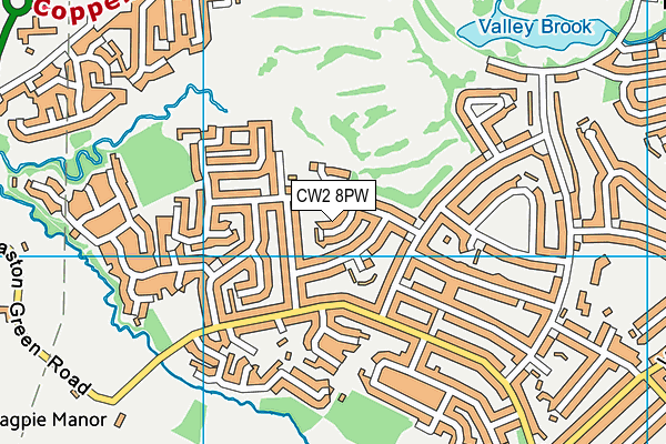 CW2 8PW map - OS VectorMap District (Ordnance Survey)
