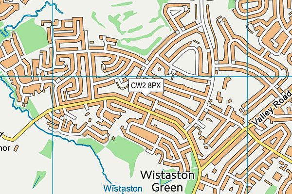 CW2 8PX map - OS VectorMap District (Ordnance Survey)