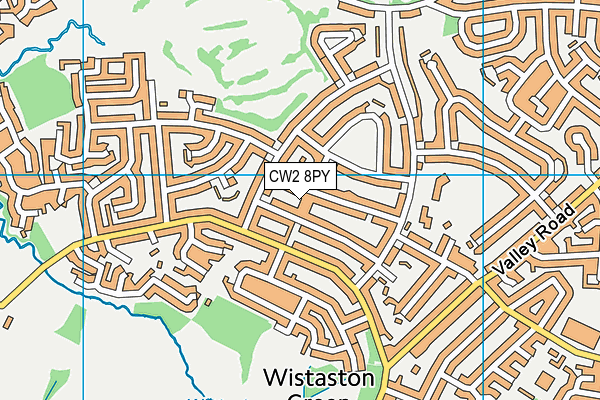 CW2 8PY map - OS VectorMap District (Ordnance Survey)