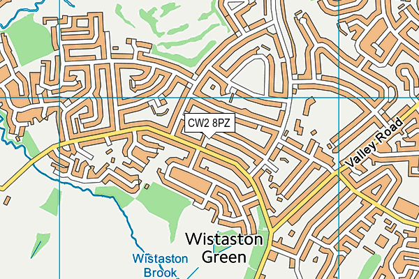 CW2 8PZ map - OS VectorMap District (Ordnance Survey)