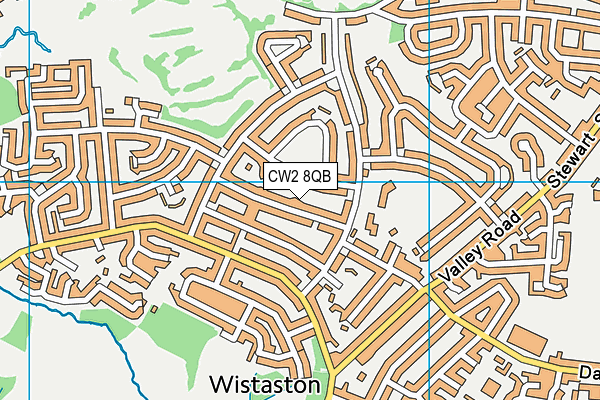 CW2 8QB map - OS VectorMap District (Ordnance Survey)