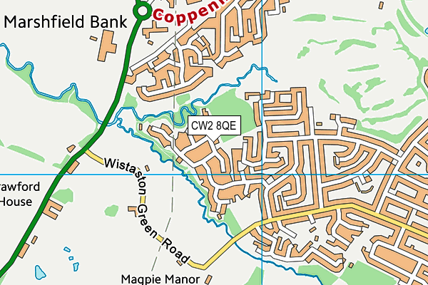 CW2 8QE map - OS VectorMap District (Ordnance Survey)