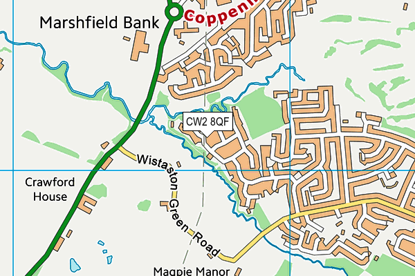 CW2 8QF map - OS VectorMap District (Ordnance Survey)