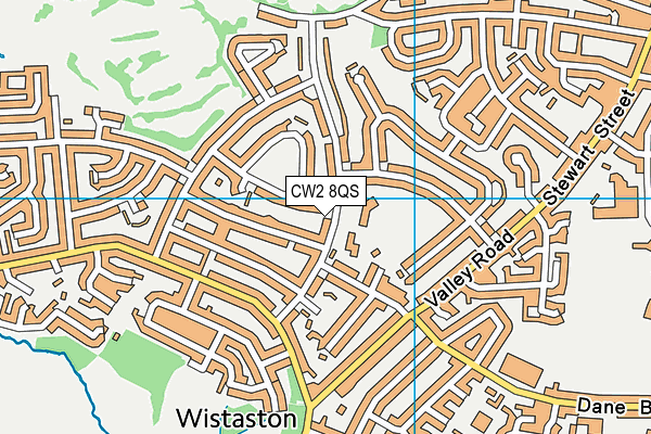CW2 8QS map - OS VectorMap District (Ordnance Survey)