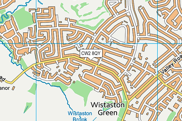 CW2 8QY map - OS VectorMap District (Ordnance Survey)