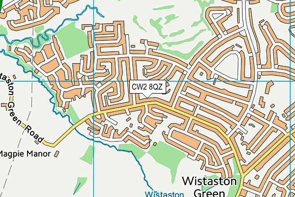 CW2 8QZ map - OS VectorMap District (Ordnance Survey)