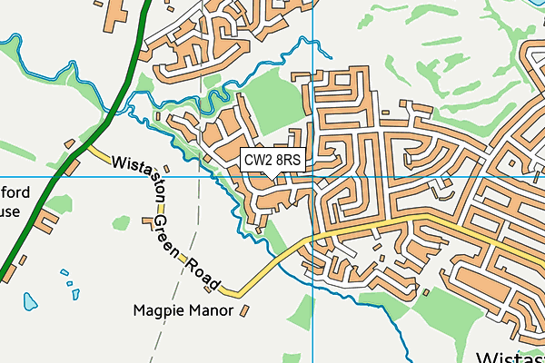 CW2 8RS map - OS VectorMap District (Ordnance Survey)