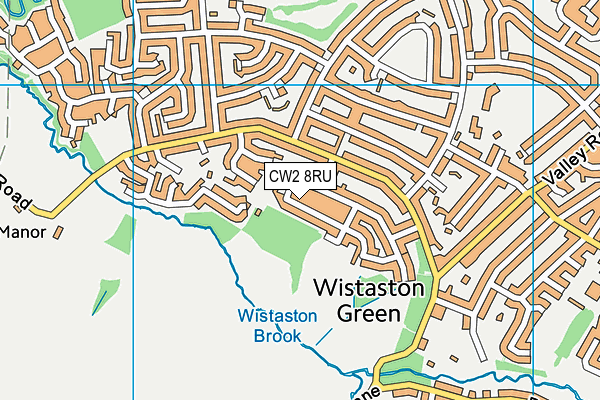 CW2 8RU map - OS VectorMap District (Ordnance Survey)