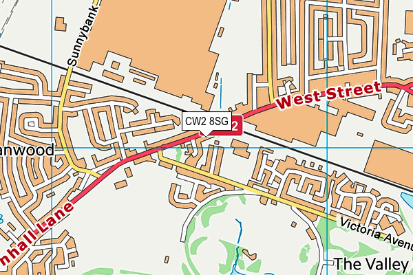CW2 8SG map - OS VectorMap District (Ordnance Survey)