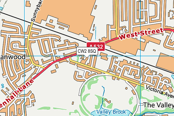 CW2 8SQ map - OS VectorMap District (Ordnance Survey)