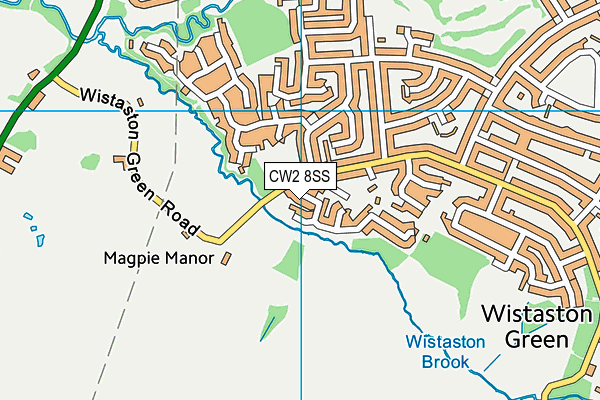 CW2 8SS map - OS VectorMap District (Ordnance Survey)