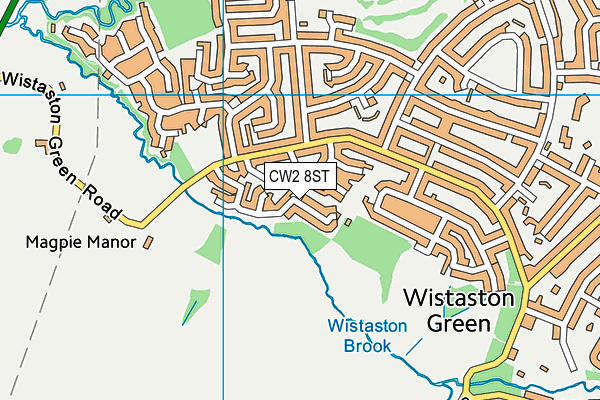 CW2 8ST map - OS VectorMap District (Ordnance Survey)