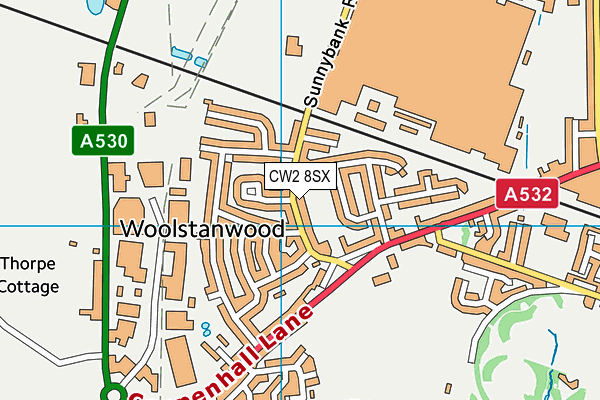 CW2 8SX map - OS VectorMap District (Ordnance Survey)