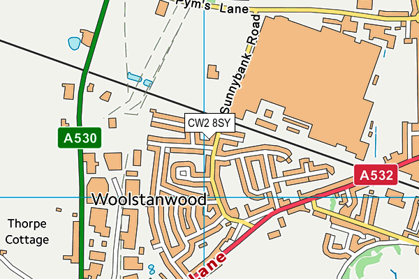 CW2 8SY map - OS VectorMap District (Ordnance Survey)