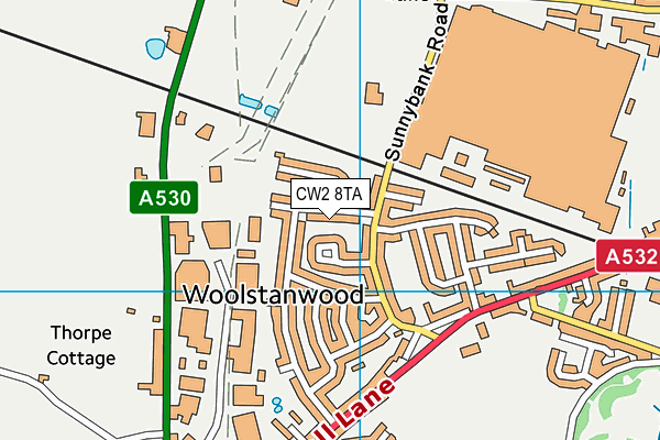 CW2 8TA map - OS VectorMap District (Ordnance Survey)