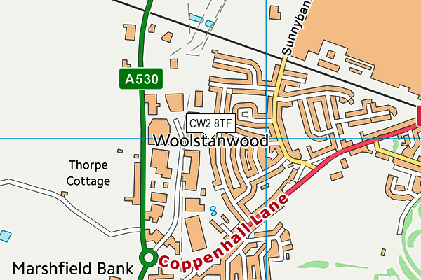 CW2 8TF map - OS VectorMap District (Ordnance Survey)