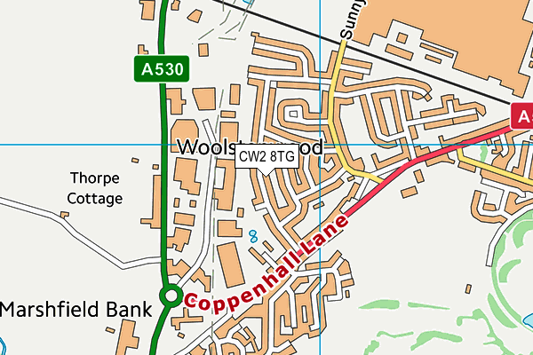 CW2 8TG map - OS VectorMap District (Ordnance Survey)