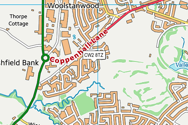 CW2 8TZ map - OS VectorMap District (Ordnance Survey)