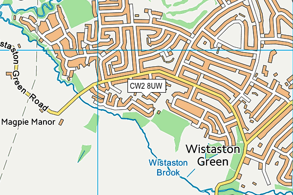 CW2 8UW map - OS VectorMap District (Ordnance Survey)