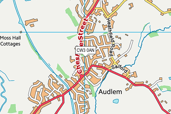 CW3 0AN map - OS VectorMap District (Ordnance Survey)