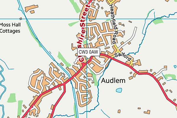 CW3 0AW map - OS VectorMap District (Ordnance Survey)