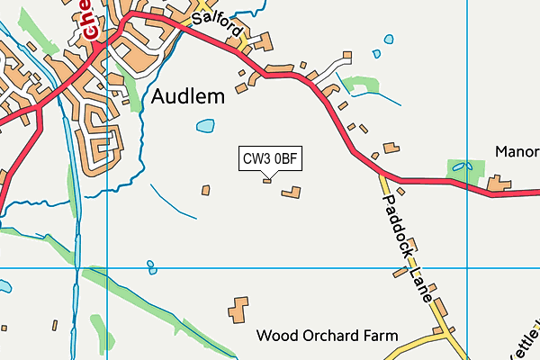 CW3 0BF map - OS VectorMap District (Ordnance Survey)