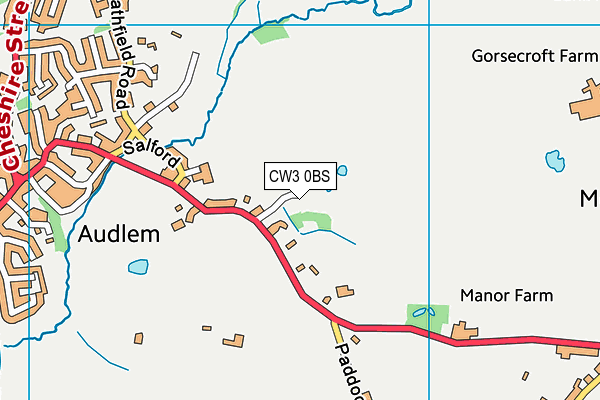 CW3 0BS map - OS VectorMap District (Ordnance Survey)