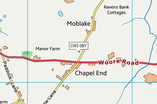 CW3 0BY map - OS VectorMap District (Ordnance Survey)