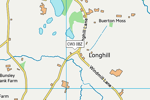 CW3 0BZ map - OS VectorMap District (Ordnance Survey)