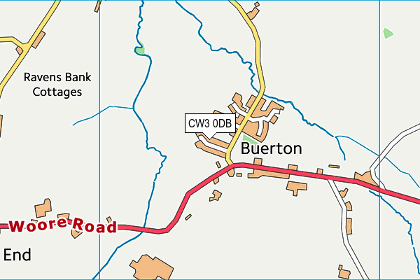 CW3 0DB map - OS VectorMap District (Ordnance Survey)