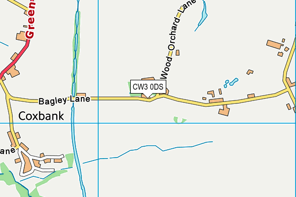 CW3 0DS map - OS VectorMap District (Ordnance Survey)