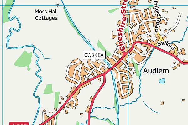 CW3 0EA map - OS VectorMap District (Ordnance Survey)