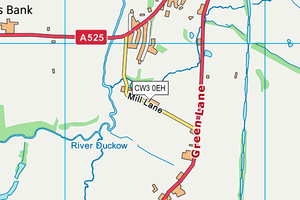 CW3 0EH map - OS VectorMap District (Ordnance Survey)