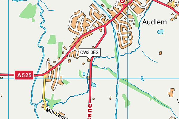 CW3 0ES map - OS VectorMap District (Ordnance Survey)