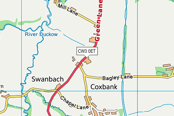 CW3 0ET map - OS VectorMap District (Ordnance Survey)