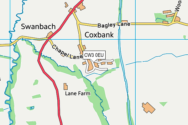 CW3 0EU map - OS VectorMap District (Ordnance Survey)