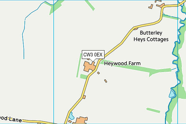 CW3 0EX map - OS VectorMap District (Ordnance Survey)