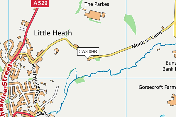 CW3 0HR map - OS VectorMap District (Ordnance Survey)