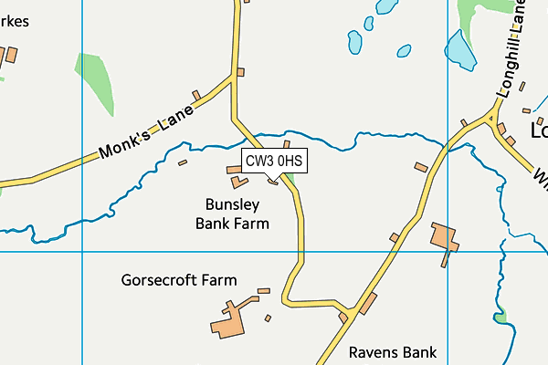 CW3 0HS map - OS VectorMap District (Ordnance Survey)