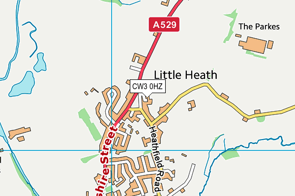 CW3 0HZ map - OS VectorMap District (Ordnance Survey)